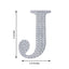 Decorative Rhinestone Alphabet "J" Letter Stickers, Glitter Adhesive Craft Letters Silver DIY Sparkle Embellishments 4"