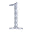 Decorative Rhinestone Number "1" Stickers, Glitter Adhesive Craft Numbers Silver DIY Sparkle Embellishments 4"