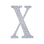 Decorative Rhinestone Alphabet "X" Letter Stickers, Glitter Adhesive Craft Letters Silver DIY Sparkle Embellishments 6"