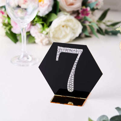 Decorative Rhinestone Number "7" Stickers, Glitter Adhesive Craft Numbers Silver DIY Sparkle Embellishments 4"