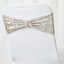 5 Pack Sequin Spandex Chair Sashes Silver - Stretch Chair Bands 6"x15"