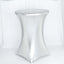 Metallic Spandex 30" Fitted Round Cocktail Table Cover Silver Highboy Tablecloth - Stretch Fit & Water-Resistant