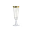 12-Pack Plastic Champagne Flutes Clear with Gold Rim - Stylish Disposable Cocktail Glasses for Parties 5oz 6"