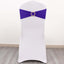 5 Pack Spandex Chair Sashes Purple with Gold Rhinestone Buckles - Reusable Four-Way Stretch Sash Bands 5"x14"
