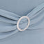 Stretch Spandex Chair Cover Dusty Blue for Folding Chairs - Secure Fit Slipcover with Silver Rhinestone Buckled Sash Band