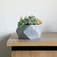 Geometric Planter Mini Cement Design Gray Finish - Concrete Succulent Flower Pot 7"