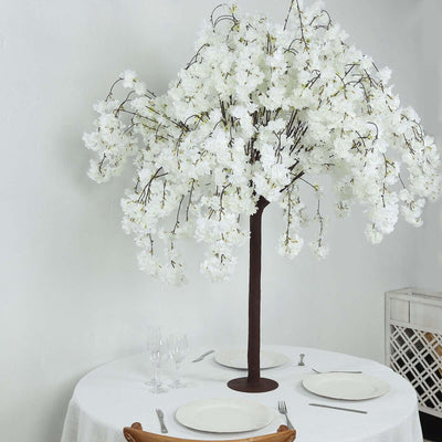 5ft Artificial Cherry Blossom Tree White â€“ Silk Sakura Wishing Tree with Sturdy Metal Base & Realistic Fiberglass Trunk