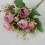 4 Pack 12" Artificial Dusty Rose Ranunculus Silk Flower Bridal Bouquets, Faux Buttercup Floral Arrangement