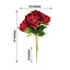 2 Bushes 17" Burgundy Premium Silk Jumbo Rose Flower Bouquet, High Quality Artificial Wedding Floral Arrangements