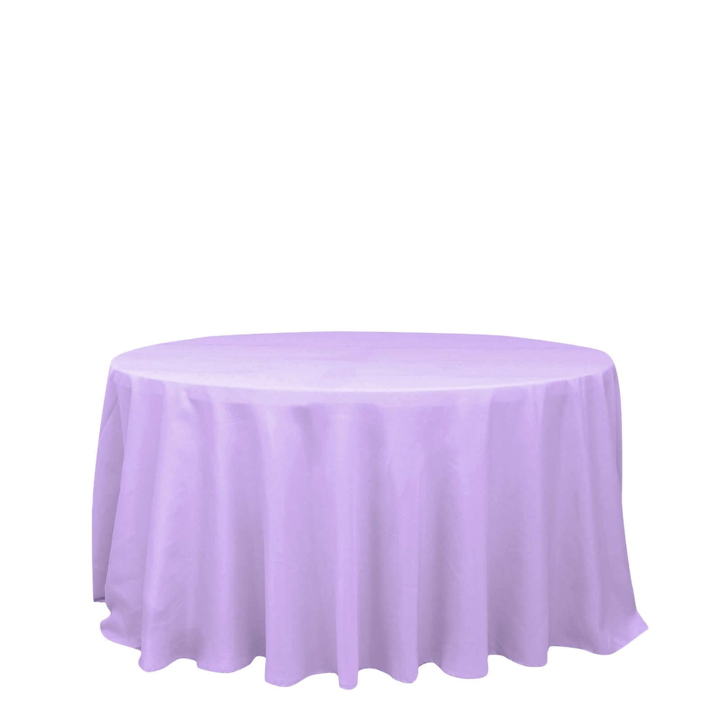 Polyester 132" Round Tablecloth Lavender Lilac - Seamless Chic Table Cover