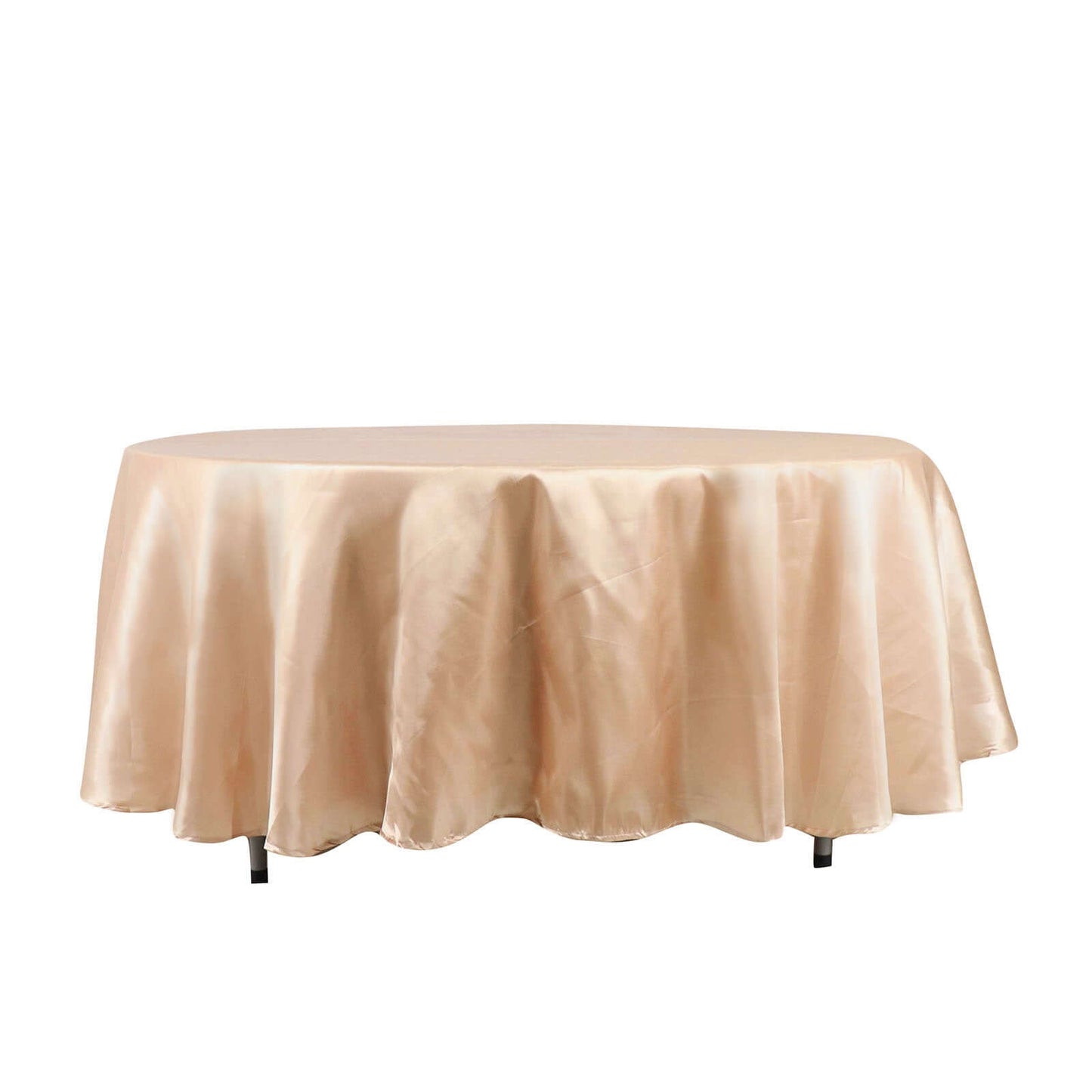 Satin 108" Round Tablecloth Nude - Smooth and Lustrous Table Cover
