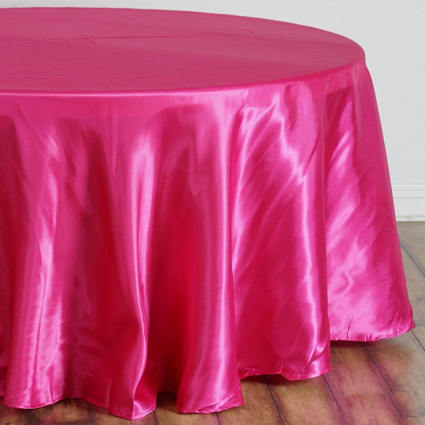 Satin 108" Round Tablecloth Fuchsia - Smooth and Lustrous Table Cover