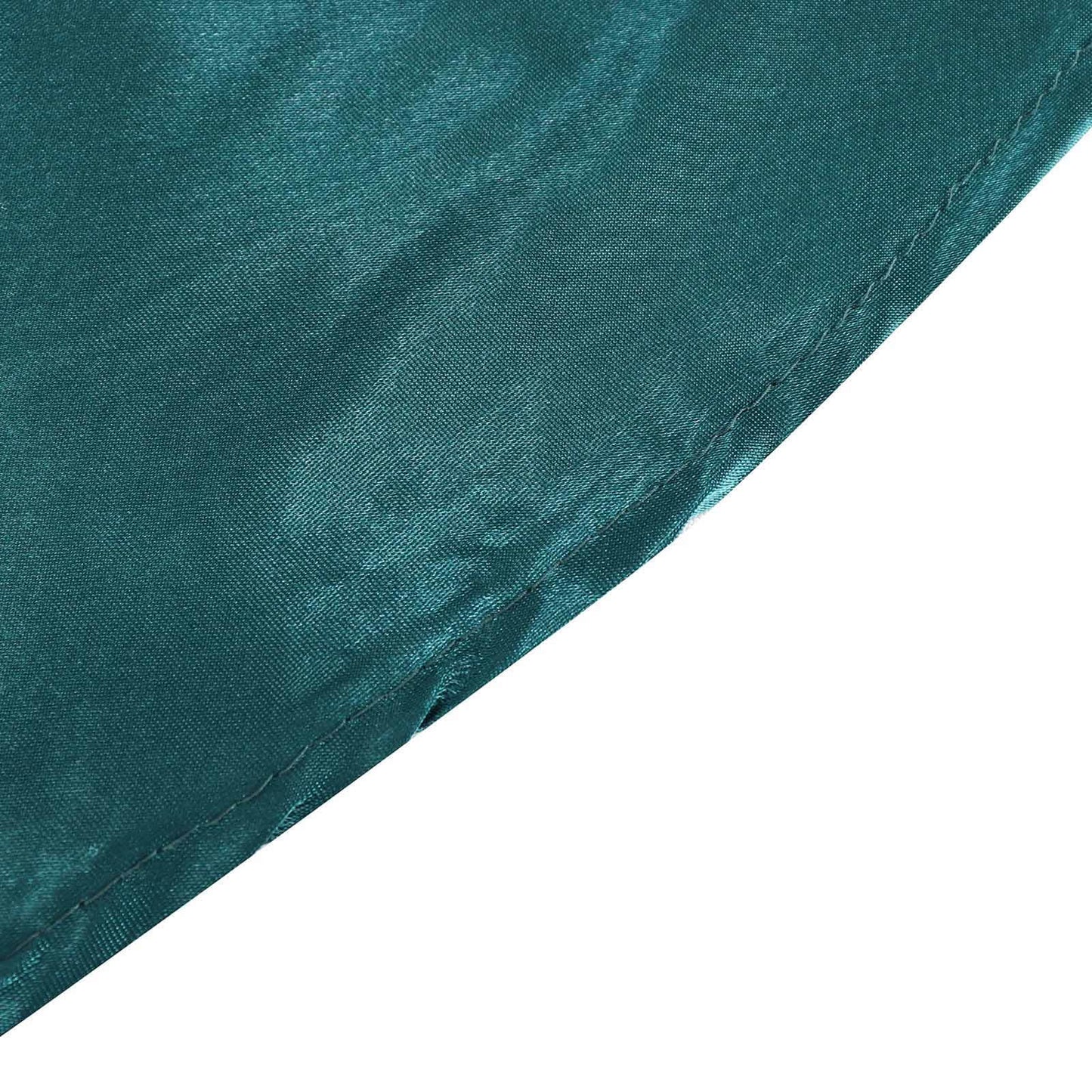 Satin 120" Round Tablecloth Peacock Teal - Stylish Seamless Table Cover