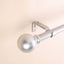 42"-126" Adjustable Curtain Rod Set, Silver, Round Finials