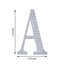 Decorative Rhinestone Alphabet "A" Letter Stickers, Glitter Adhesive Craft Letters Silver DIY Sparkle Embellishments 6"