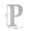 Decorative Rhinestone Alphabet "P" Letter Stickers, Glitter Adhesive Craft Letters Silver DIY Sparkle Embellishments 6"