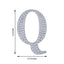Decorative Rhinestone Alphabet "Q" Letter Stickers, Glitter Adhesive Craft Letters Silver DIY Sparkle Embellishments 6"