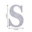 Decorative Rhinestone Alphabet "S" Letter Stickers, Glitter Adhesive Craft Letters Silver DIY Sparkle Embellishments 6"