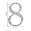 Decorative Rhinestone Number "8" Stickers, Glitter Adhesive Craft Numbers Silver DIY Sparkle Embellishments 6"