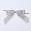 50 Pcs 4" Nylon Ribbon Bows With Twist Ties, Gift Basket Party Favor Bags Decor - Silver Glitter Design