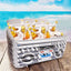 Silver Inflatable Ice Beverage Cooler with 80's Boom Box Design - Party Drink Container for Pool Events 24"x12"