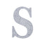 Decorative Rhinestone Alphabet "S" Letter Stickers, Glitter Adhesive Craft Letters Silver DIY Sparkle Embellishments 6"