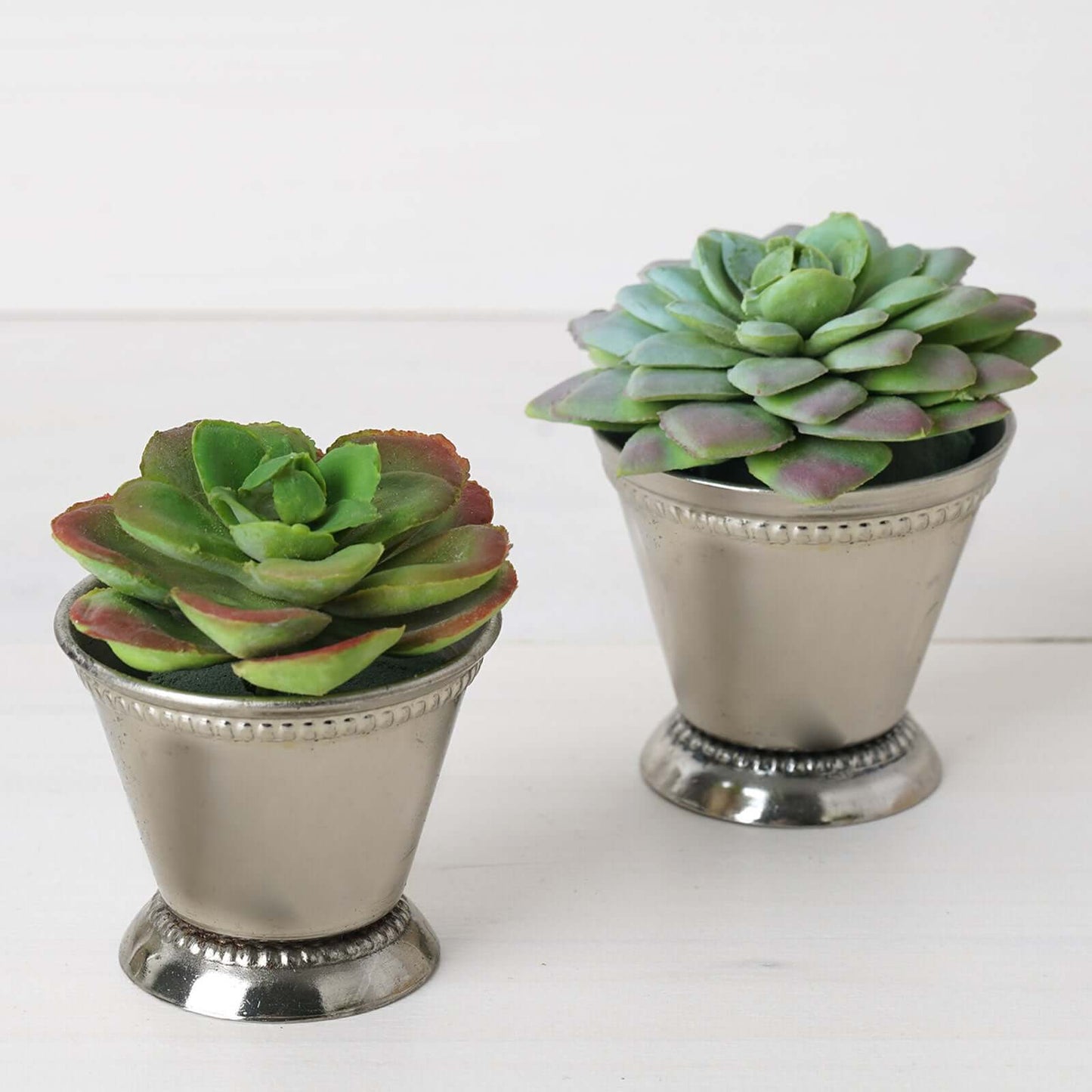 2" Small Silver Metal Beaded Rim Mint Julep Cups, Party Favor Jars