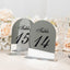 Silver Mirror Arch Acrylic Table Numbers (11-20) - 6"x7" Wedding Reception Signs with Black Print & Stands