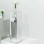 40" Floor Standing Silver Mirror Finish Acrylic Display Box, Pedestal Riser with Interchangeable Lid and Base