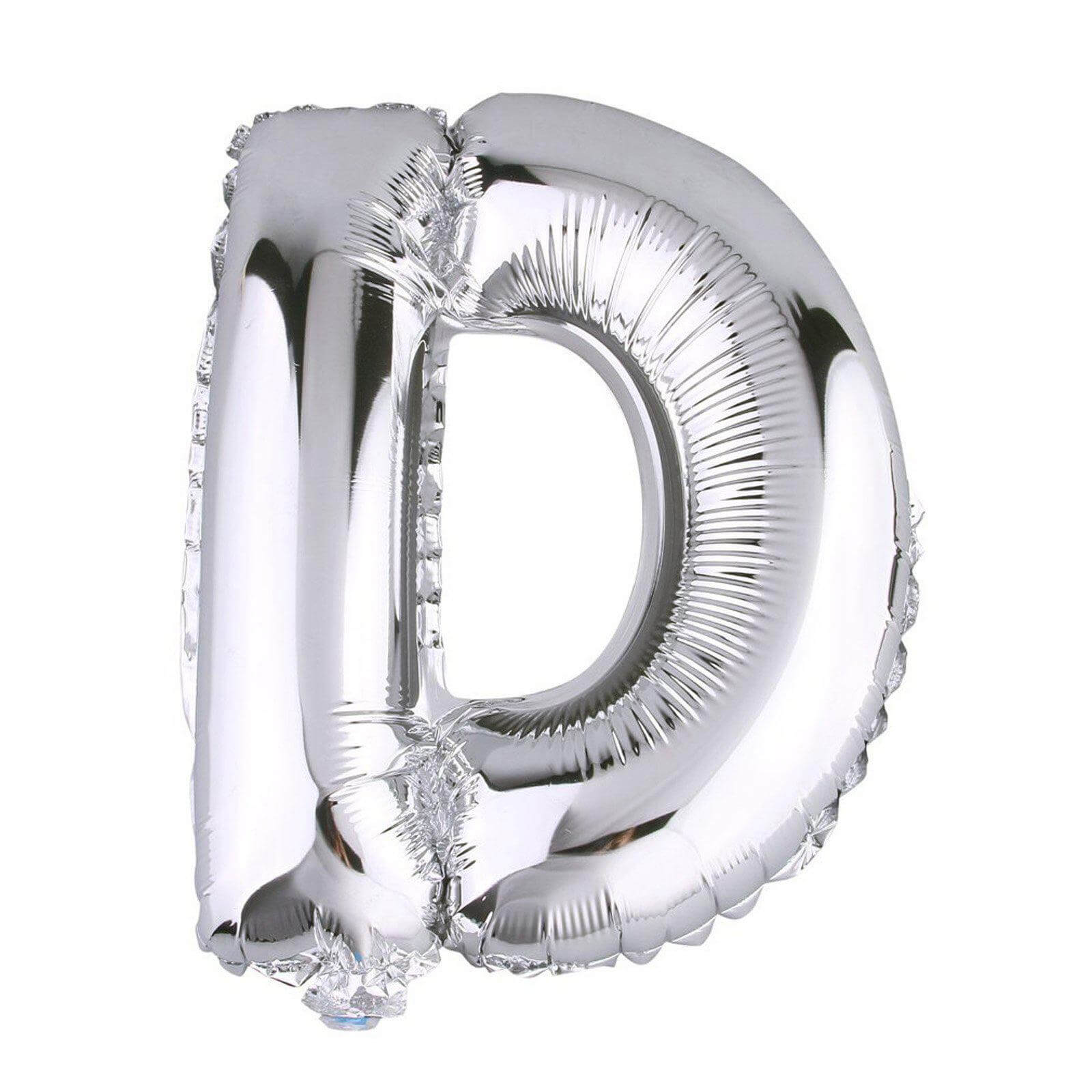 35inch Metallic Silver Mylar Foil Helium/Air Number and Letter Balloons