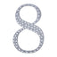 Decorative Rhinestone Number "8" Stickers, Glitter Adhesive Craft Numbers Silver DIY Sparkle Embellishments 6"