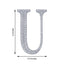 Decorative Rhinestone Alphabet "U" Letter Stickers, Glitter Adhesive Craft Letters Silver DIY Sparkle Embellishments 6"