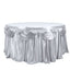 Satin 14ft Table Skirt Silver - Pleated Double Drape Table Cover