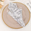 Sequin Mesh 20"x20" Napkin SIlver - Wave Embroidered Reusable Napkin