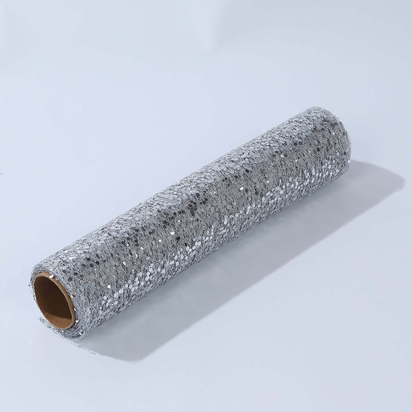 Mesh 11"x108" Table Runner Metallic Silver â€“ Glitter Design for Convenient Event Decoration