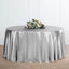 Satin 120" Round Tablecloth Silver - Stylish Seamless Table Cover