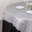 Polyester 72"x72" Table Overlay Square Tablecloth Silver - Metallic Fringe Shag Tinsel Table Cover