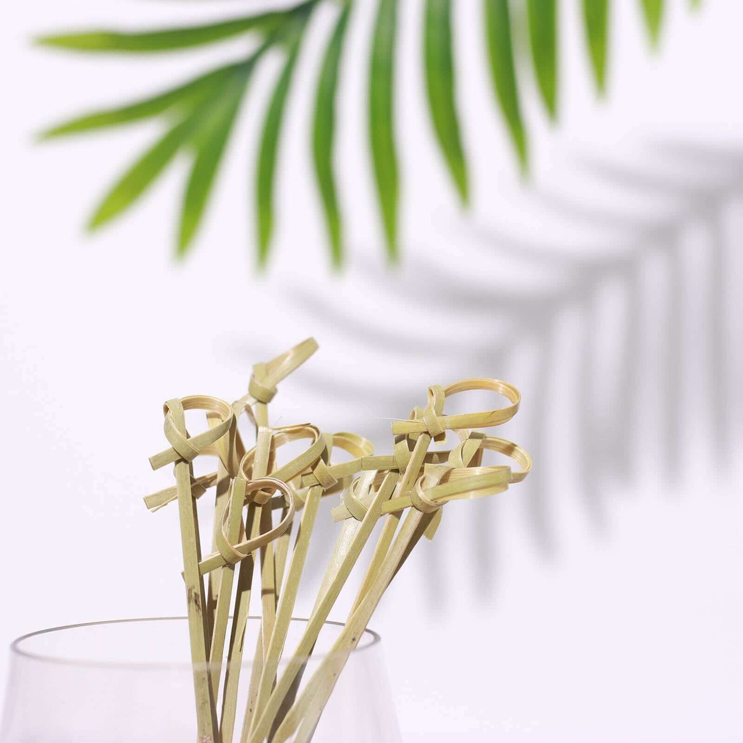100-Pack Bamboo Skewers Knotted Style - Natural Eco Friendly Wooden Cocktail Picks for Food Display Party Snacks & Outdoor Cooking 3.5"