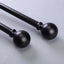 42"-126" Adjustable Curtain Rod Sets, Black, Round Finials
