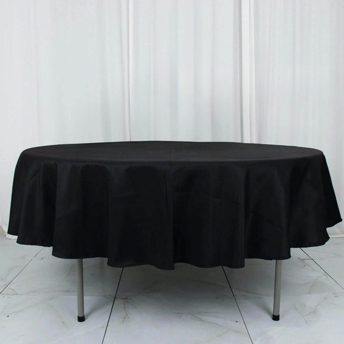 Premium Polyester 90" Round Tablecloth Black - Stain and Wrinkle-Resistant 220GSM Table Cover for Weddings & Event Decor