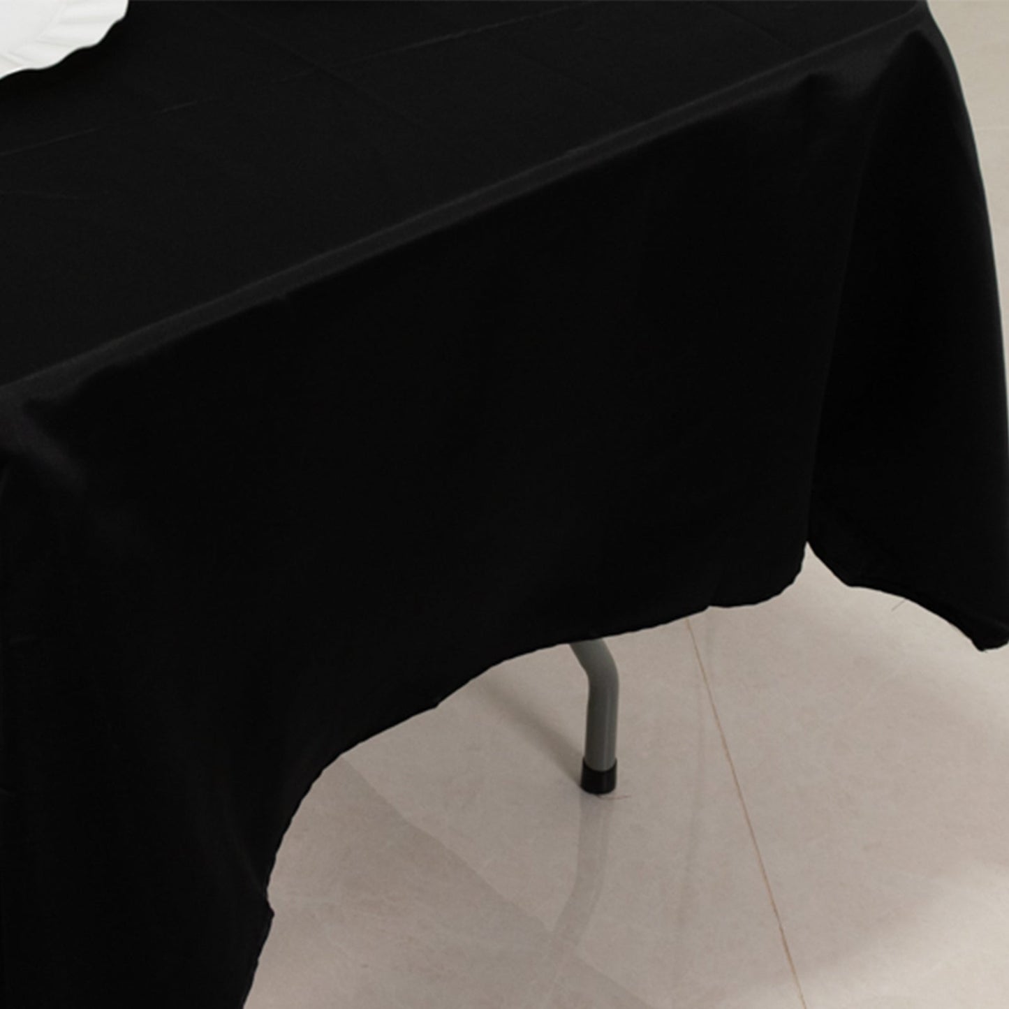 Lamour Satin 60"x102" Rectangle Tablecloth Black - Durable & Silky Soft Feel Table Cover for Weddings & Banquets