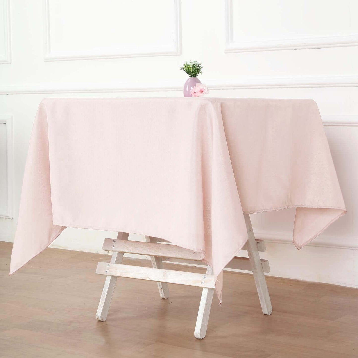 Polyester 54"x54" Table Overlay Square Tablecloth Blush - Wrinkle-Resistant & Durable Table Cover