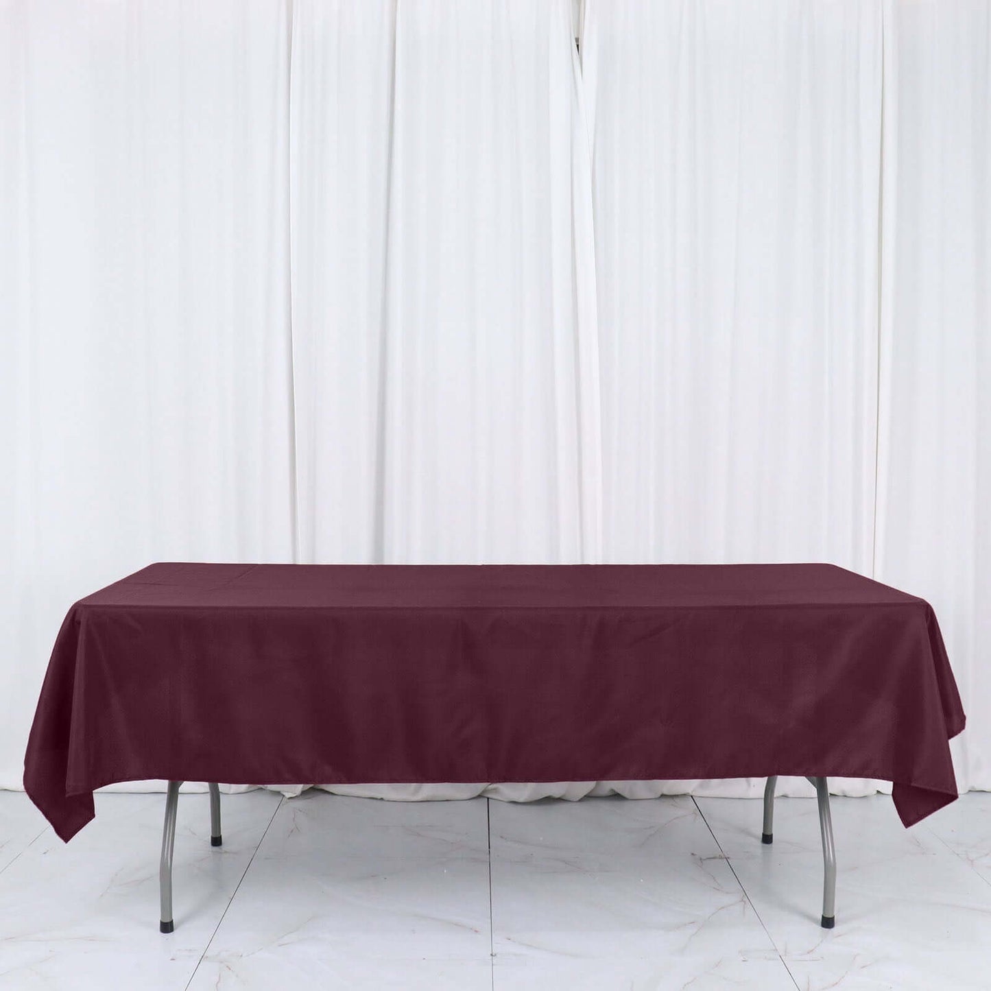 Polyester 54"x96" Rectangle Tablecloth Burgundy - Wrinkle-Resistant & Easy-to-Care Table Cover