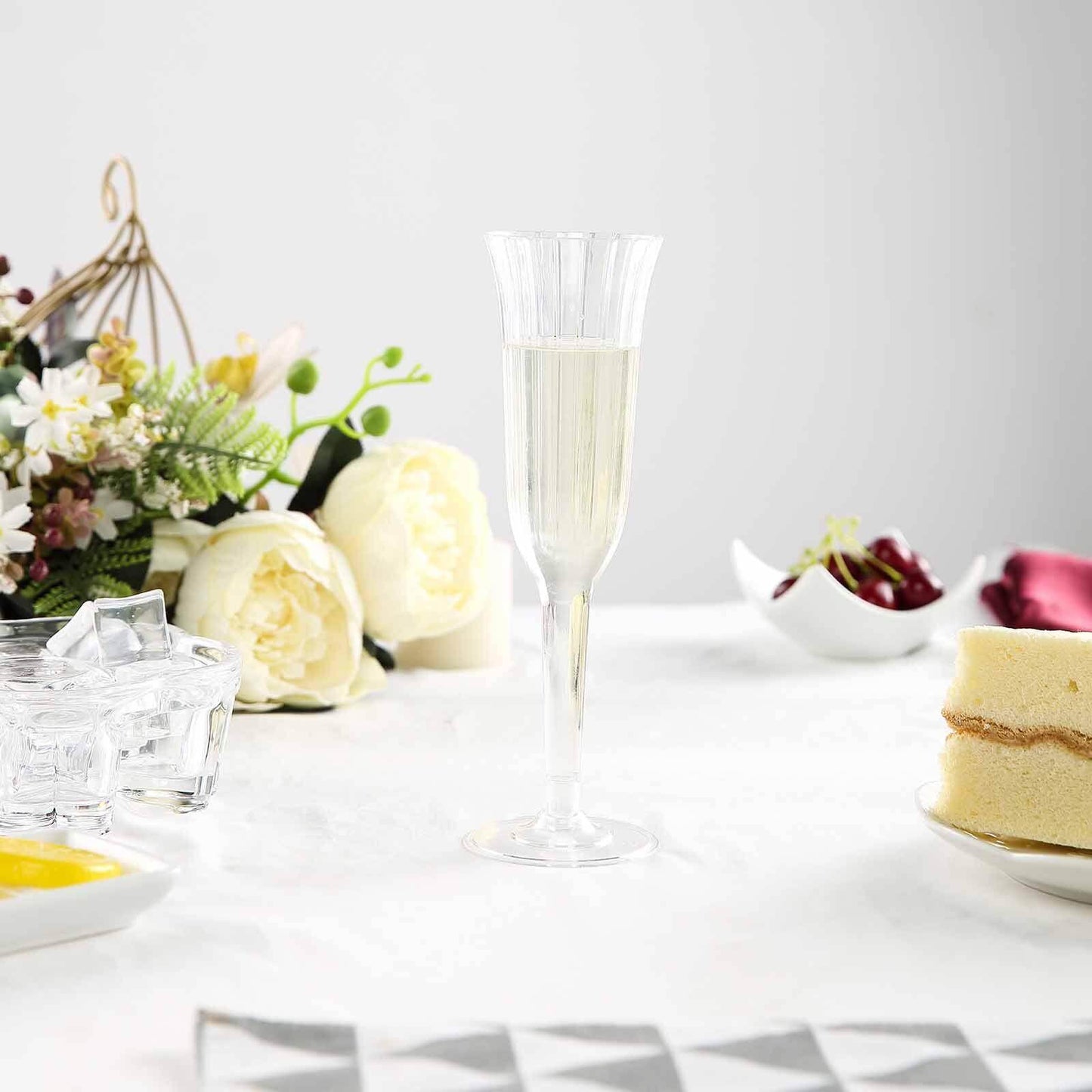 12-Pack Plastic Champagne Flutes Clear Flared Design - Lightweight Disposable Toasting Glasses 6oz