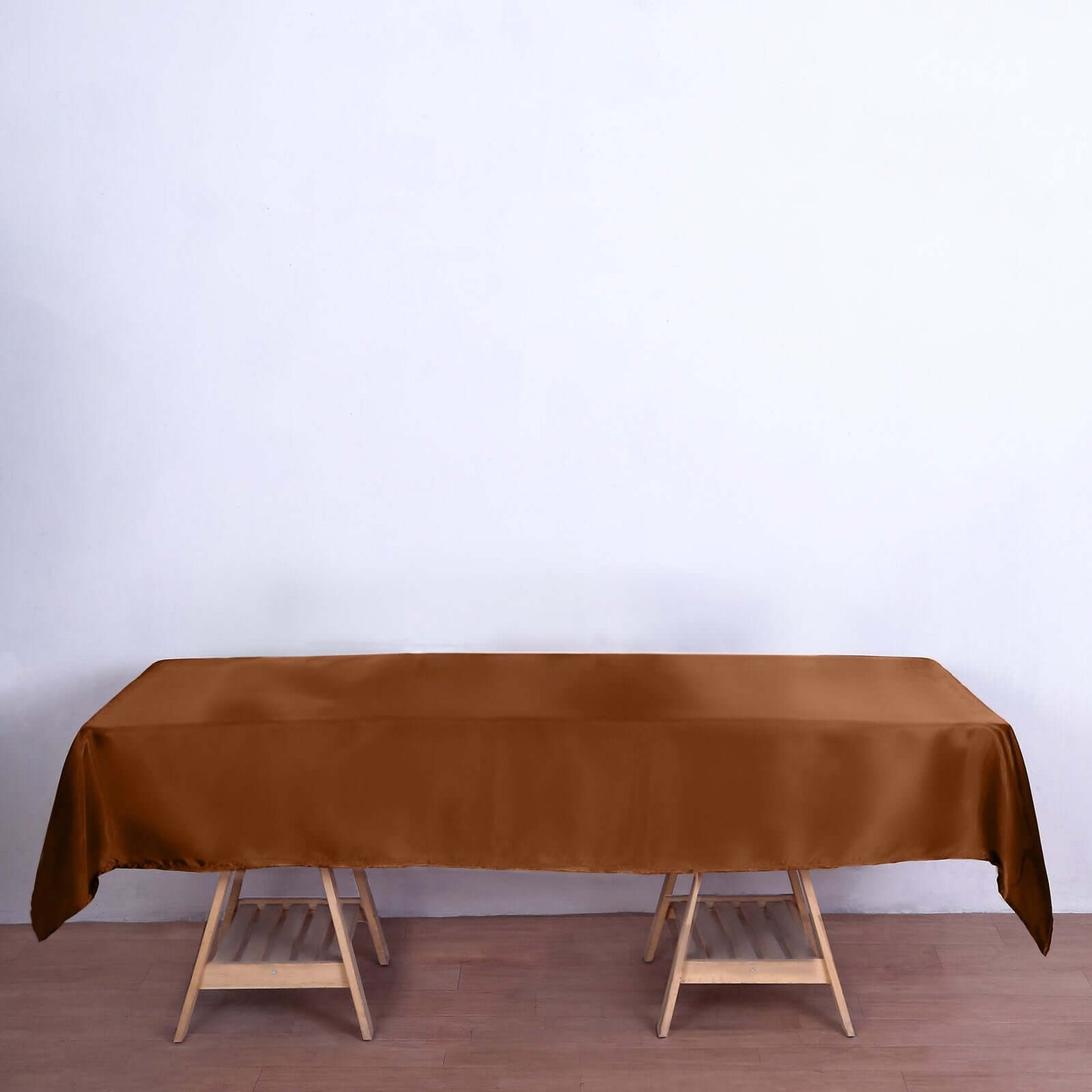 Satin Rectangular 60"x102" Tablecloth Cinnamon Brown - Smooth and Lustrous Table Cover