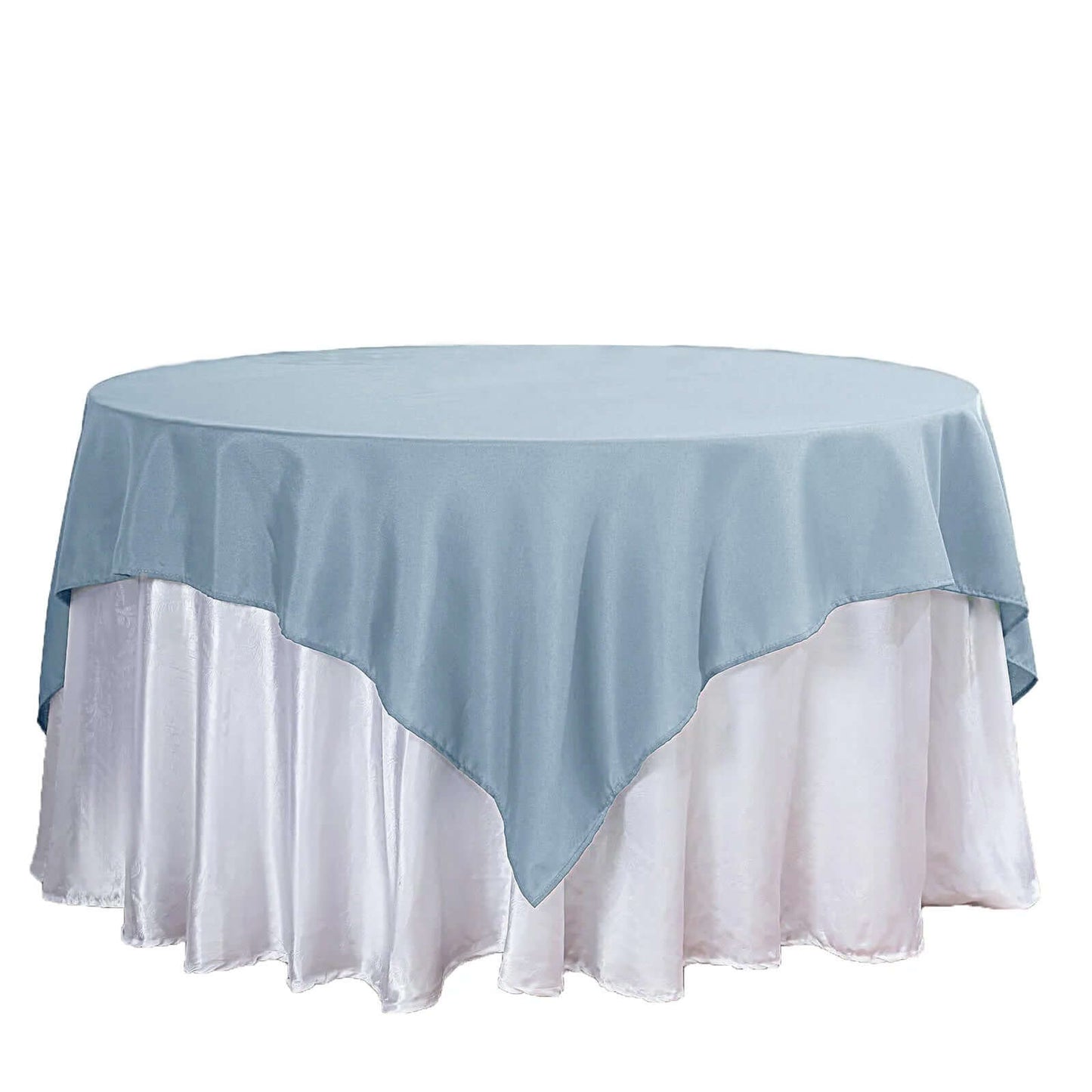 Polyester 70"x70" Table Overlay Square Tablecloth Dusty Blue - Wrinkle-Resistant & Durable Table Cover