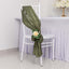 5 Pack Taffeta 6"x106" Chair Sashes Dusty Sage Green Accordion Crinkle Texture - Stylish Decor for Weddings & Gatherings
