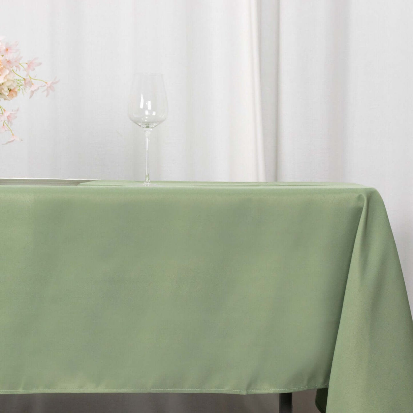 Premium Polyester 60"x102" Rectangle Tablecloth Dusty Sage Green - Durable 220GSM Wrinkle-Resistant Table Cover