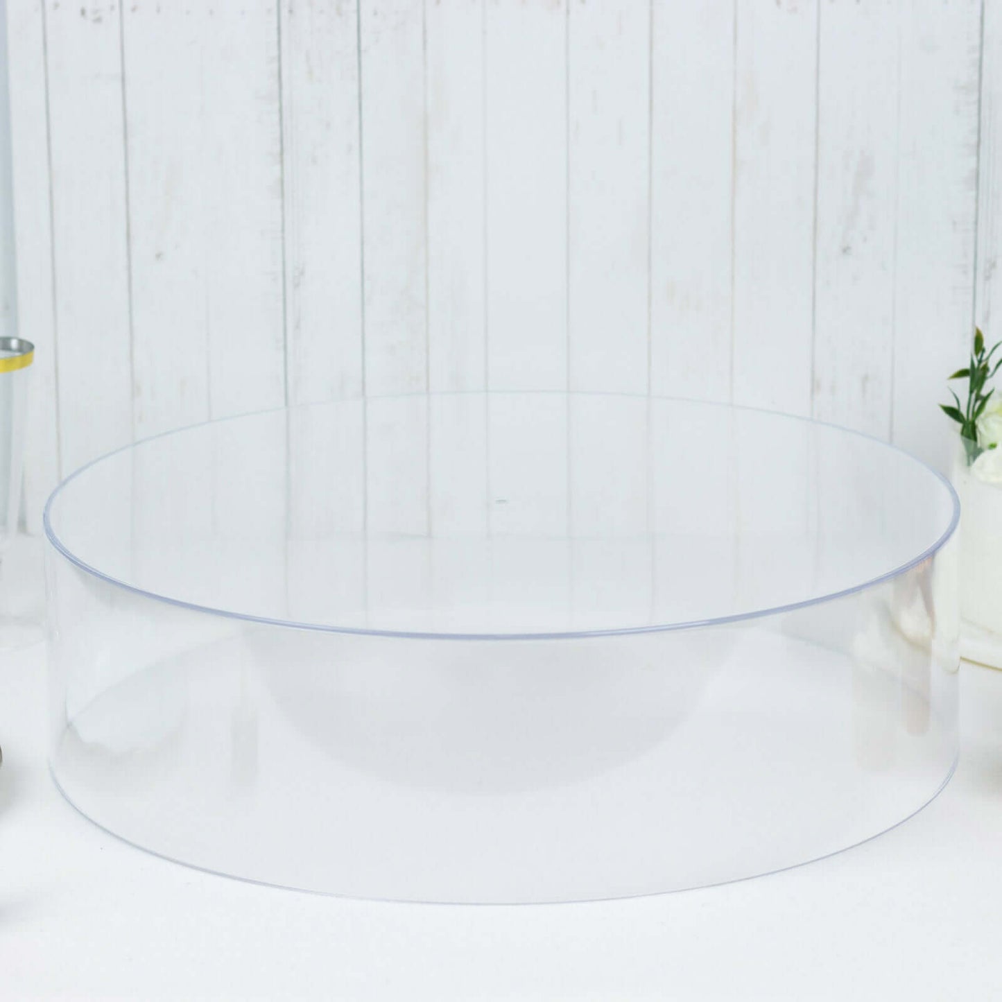 Acrylic Cake Stand Display Box Transparent Clear 18" Round - Decorative Pedestal Riser for Weddings