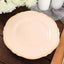 10-Pack Plastic Dinner Plates in Nude with Gold Scalloped Rim - Disposable Party Plates 9"